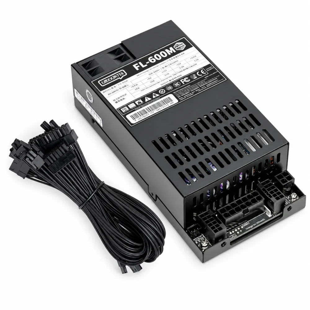 UENORTH 450W / 600W Flex ATX 1U Fully Modular Power Supply, ENP-7660L Equivalent, Quiet PSU for Mini-ITX